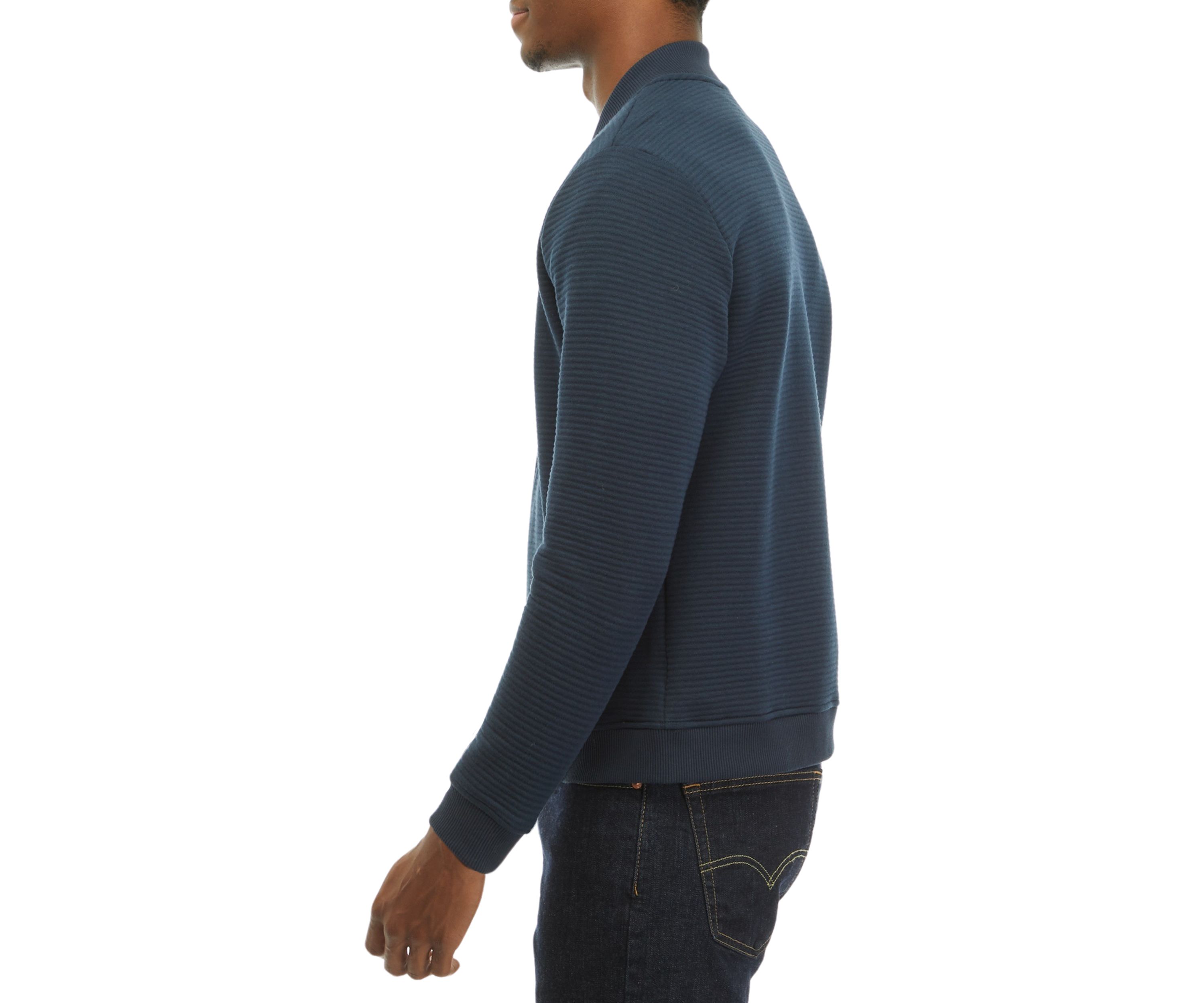 Mens Knit Scuba Ottoman Jacket with Zipper