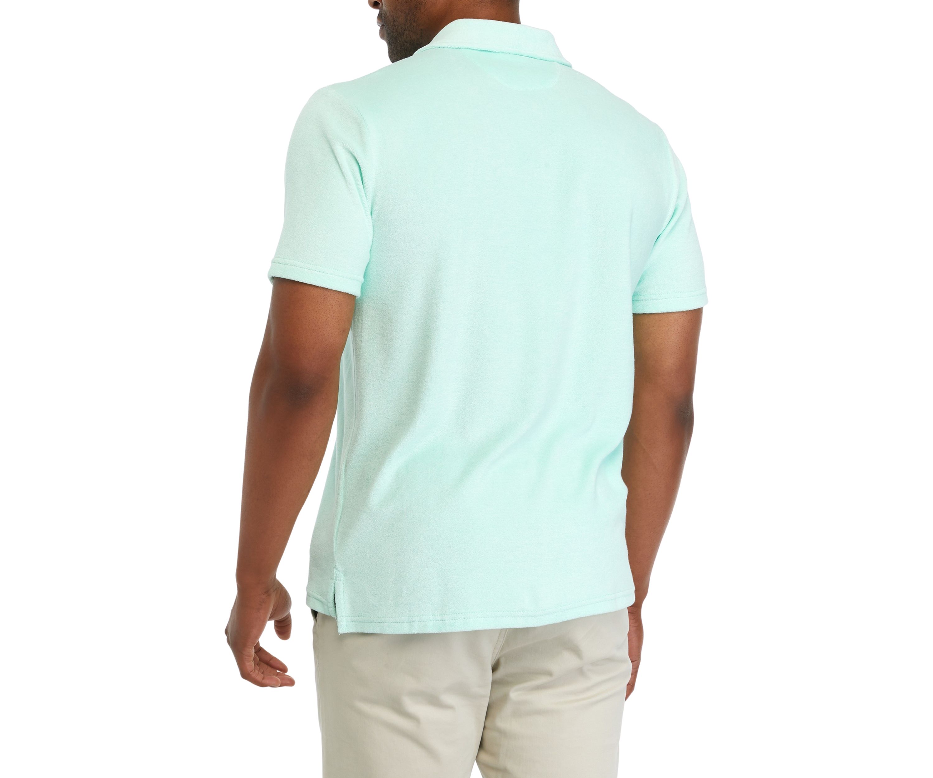 Mens Short Sleeve French Terry Solid Polo Shirt