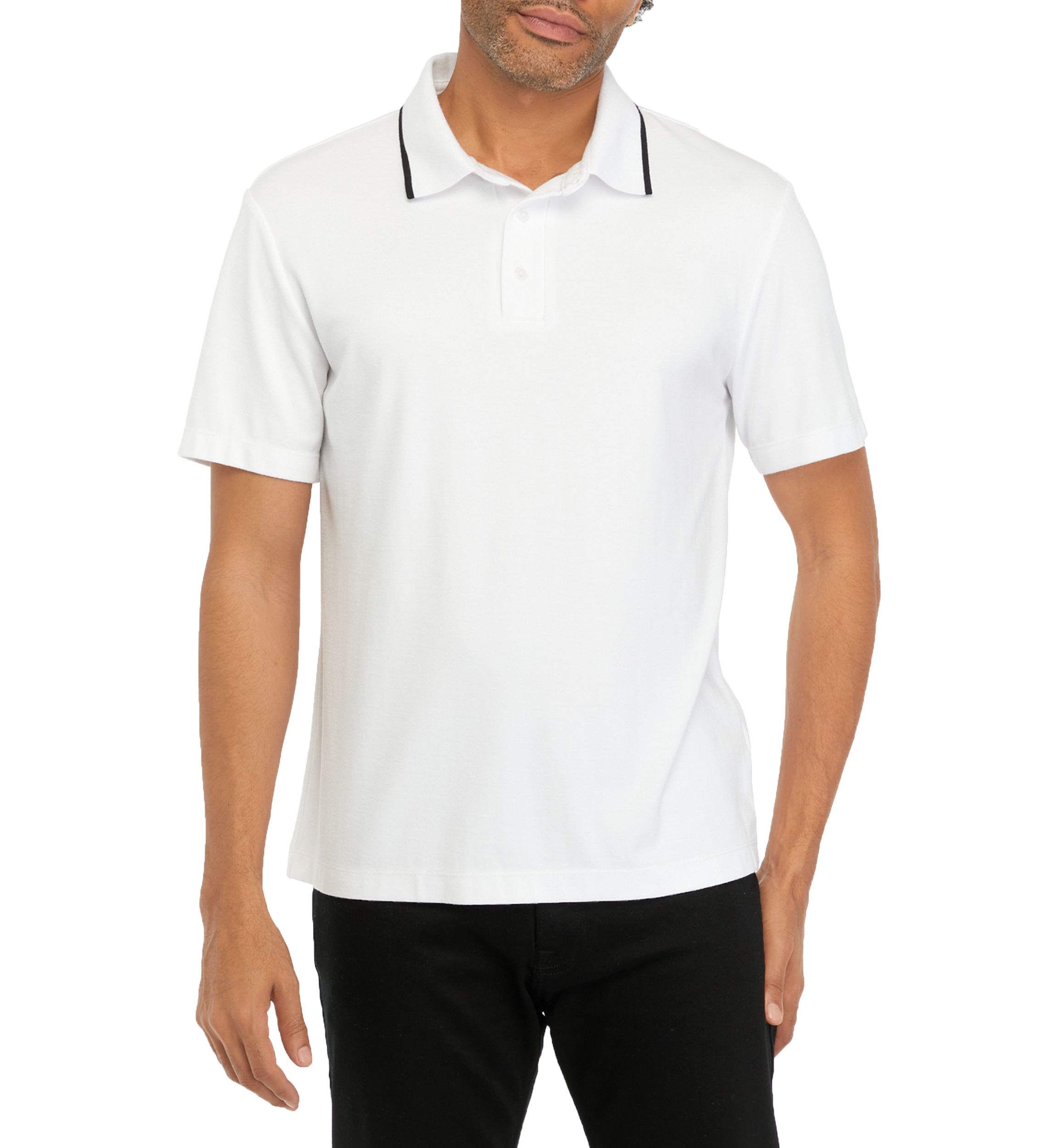 Short Sleeve Tipped 3-Button Polo Shirt