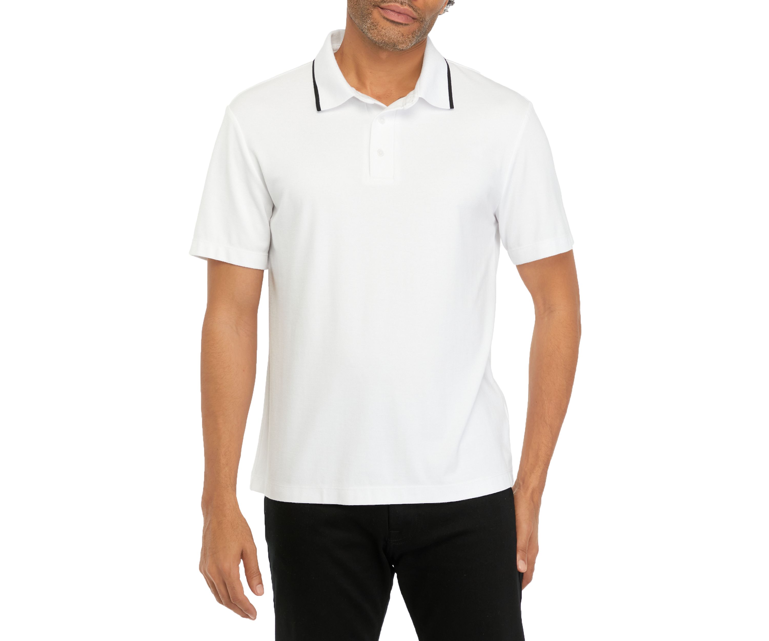 Short Sleeve Tipped 3-Button Polo Shirt