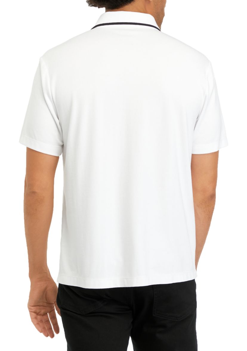 Short Sleeve Tipped 3-Button Polo Shirt