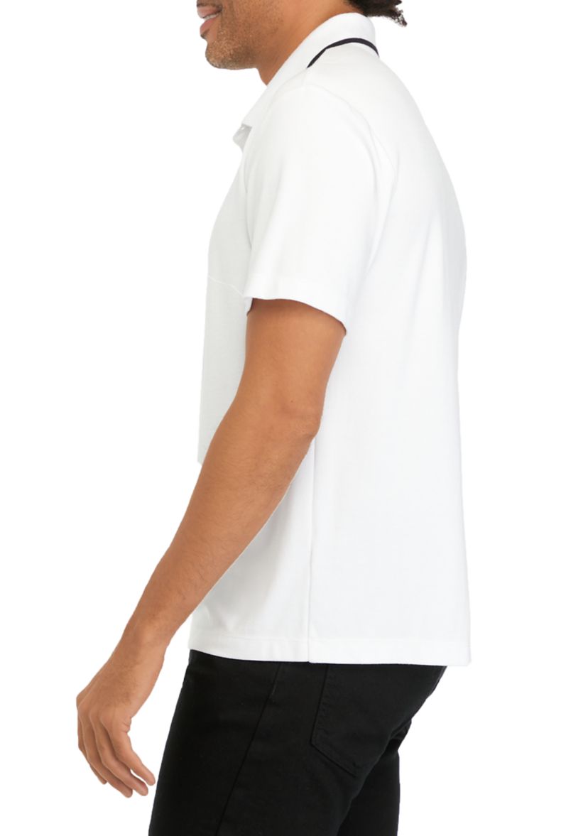 Short Sleeve Tipped 3-Button Polo Shirt