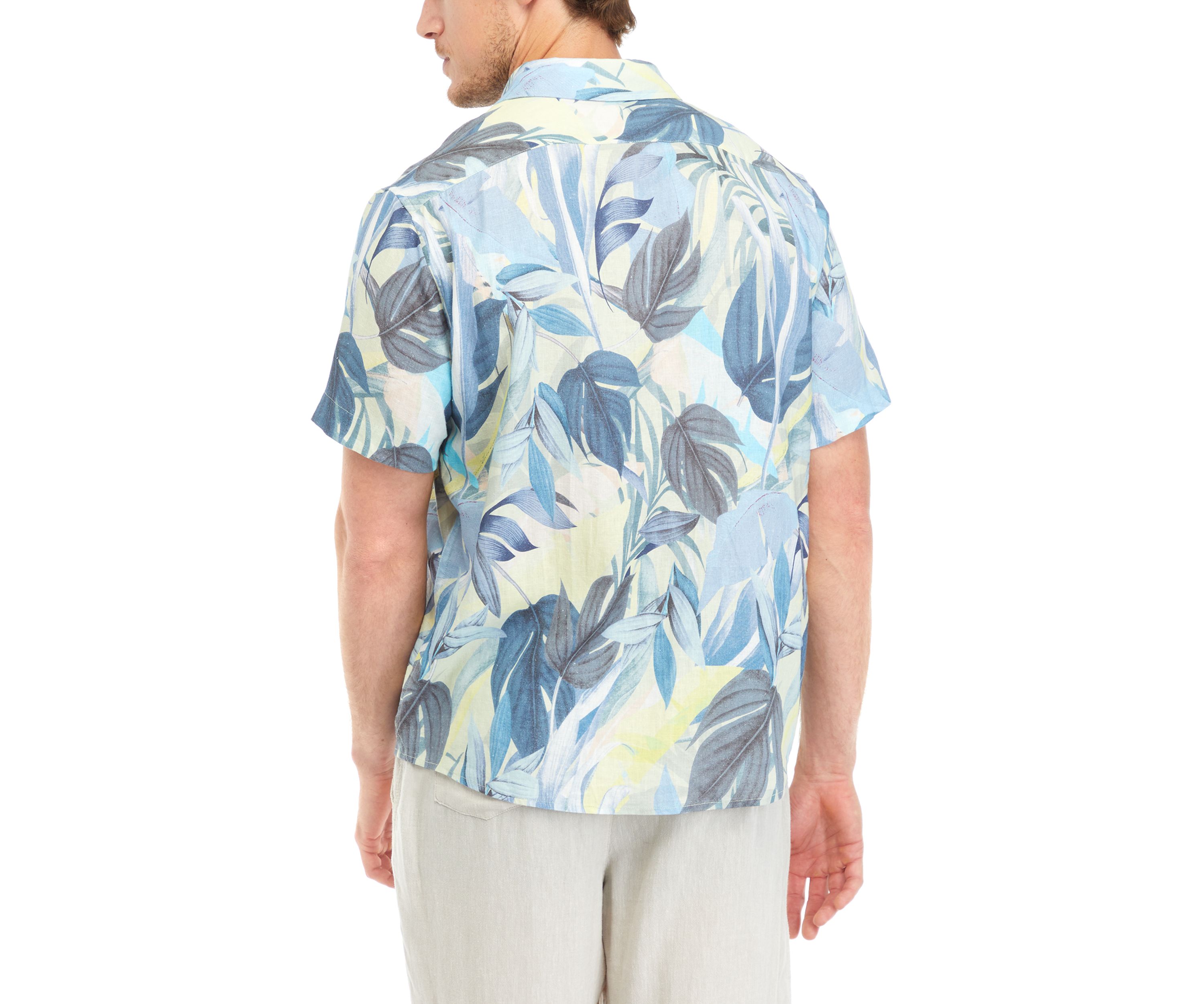 Mens Short Sleeve Printed Woven Shirt