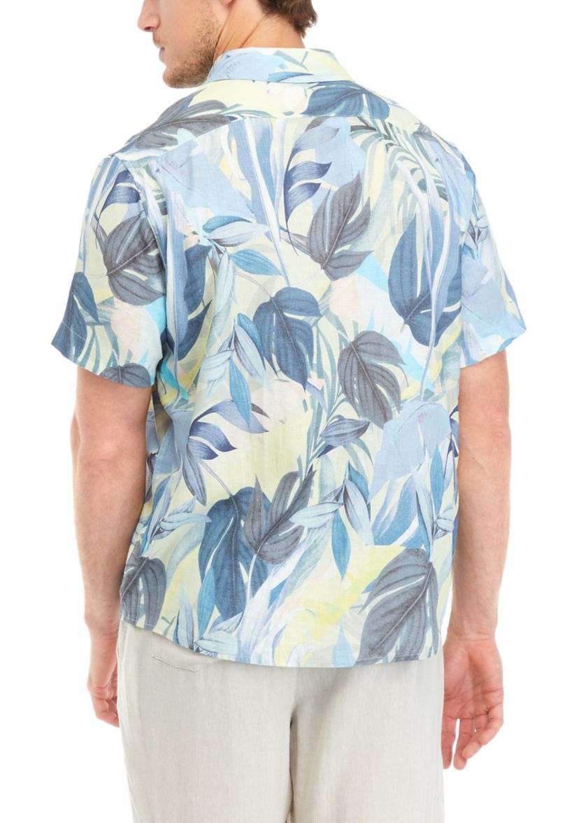 Mens Short Sleeve Printed Woven Shirt