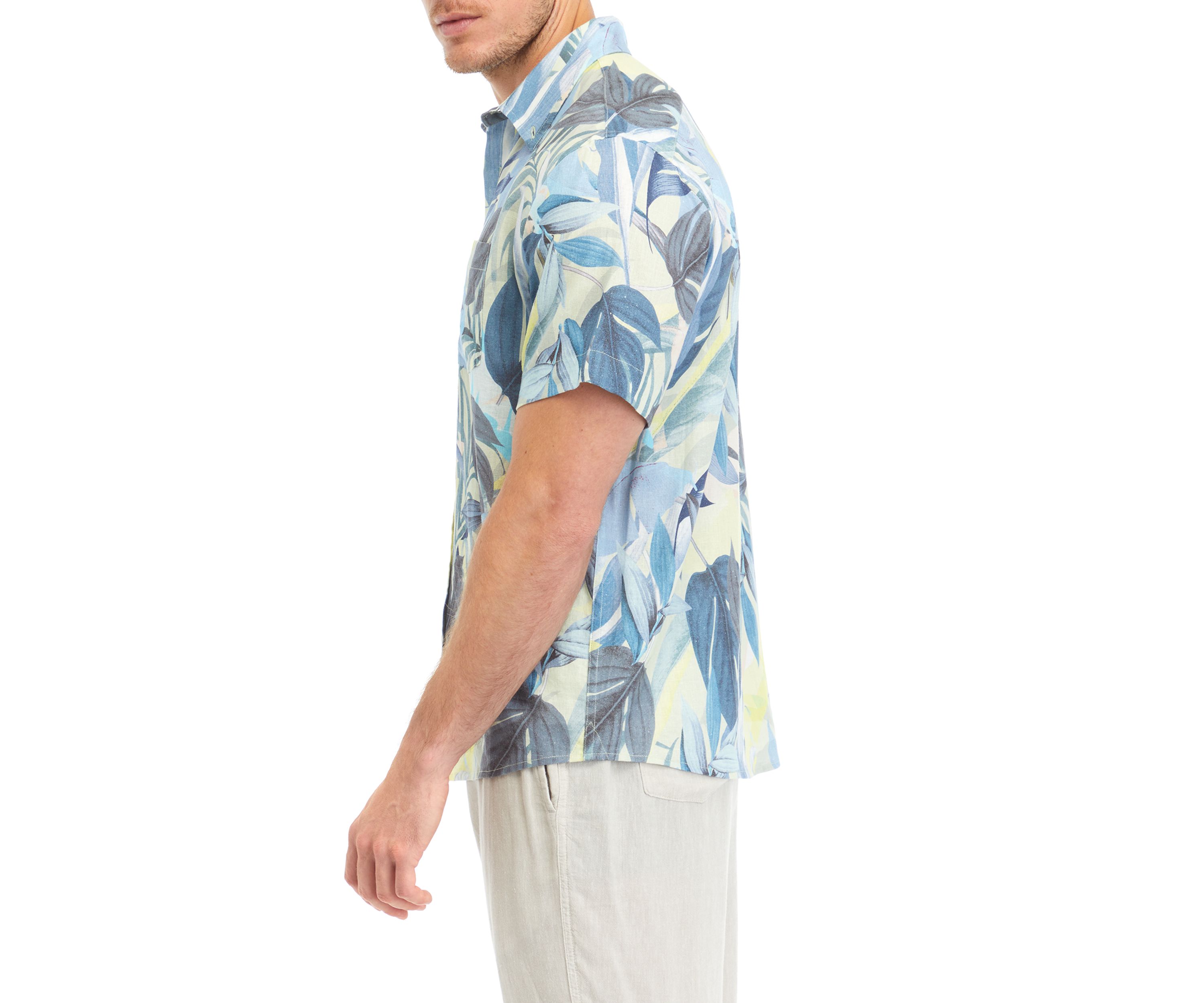 Mens Short Sleeve Printed Woven Shirt