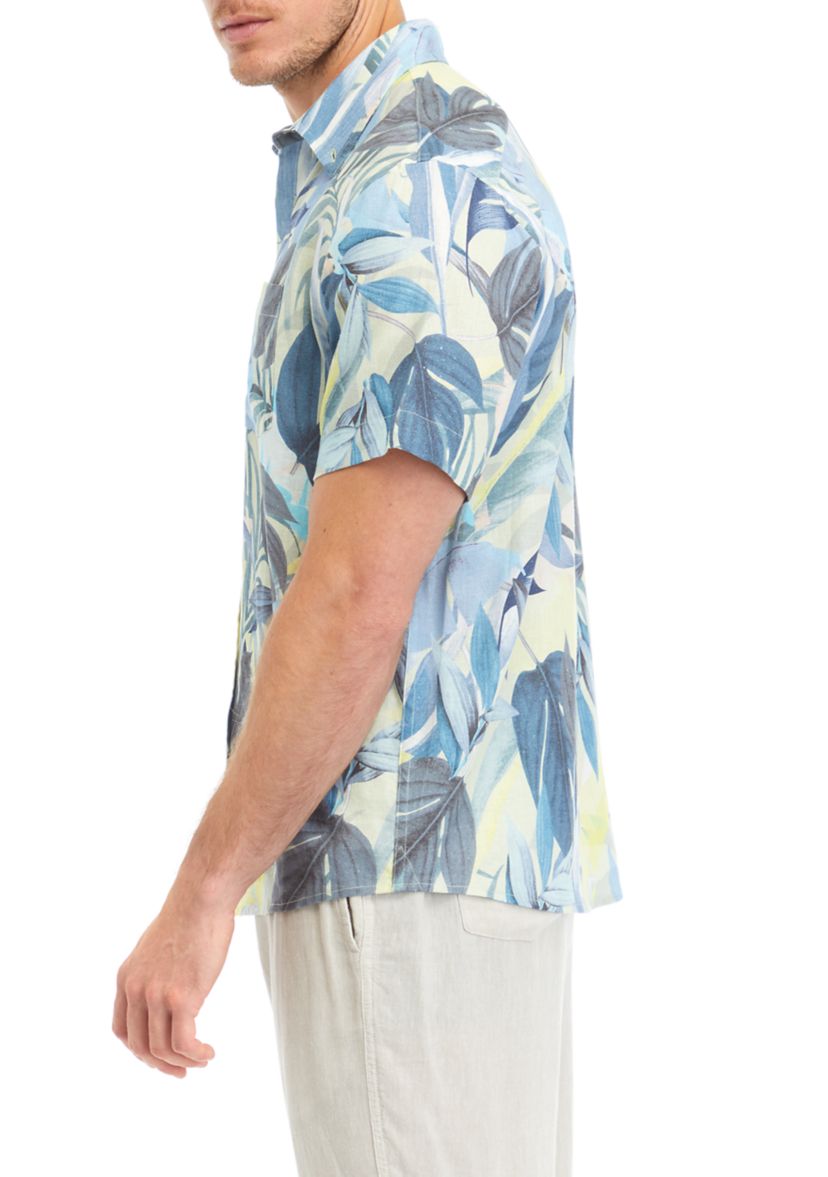 Mens Short Sleeve Printed Woven Shirt