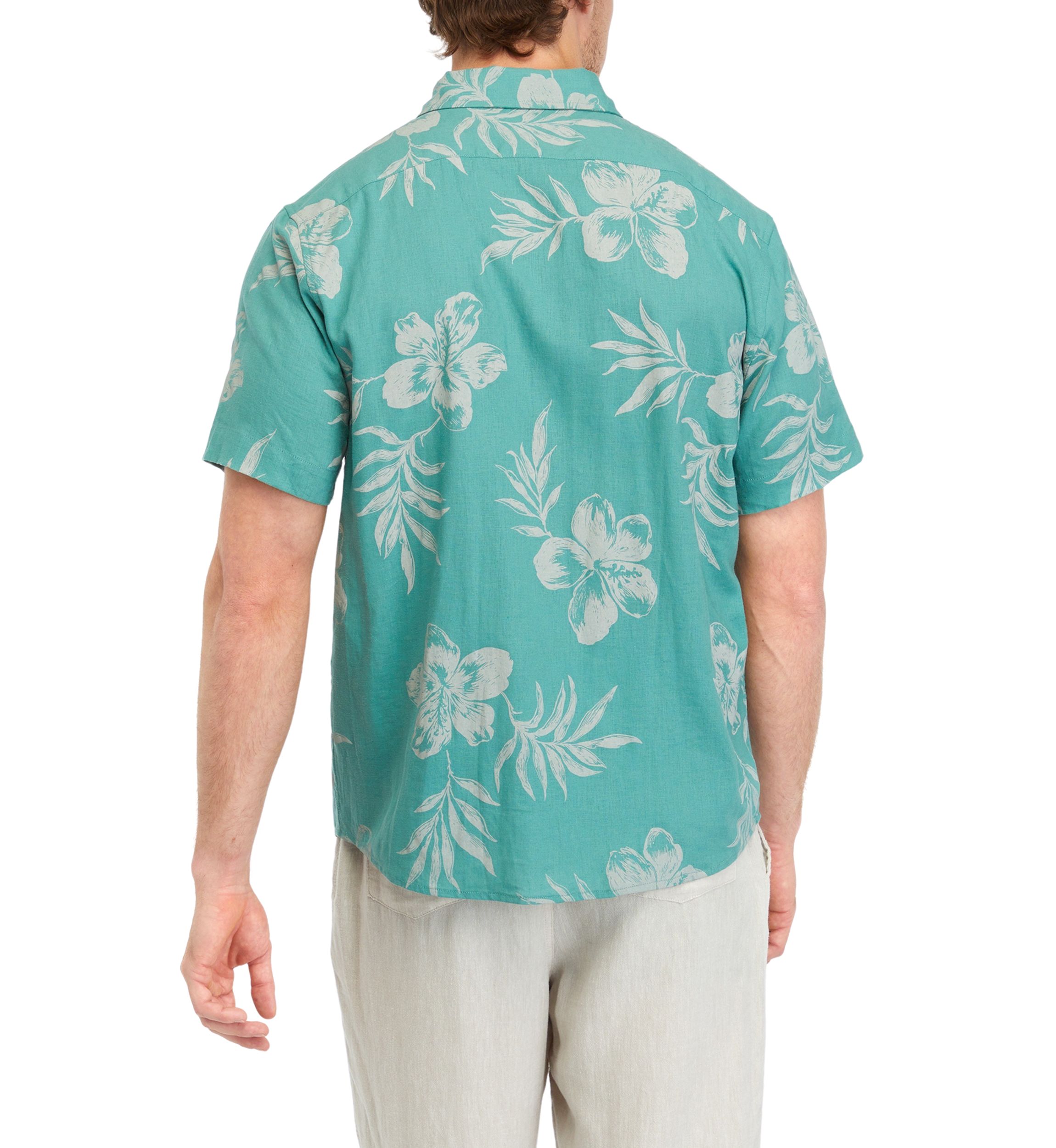 Mens Short Sleeve Printed Woven Shirt
