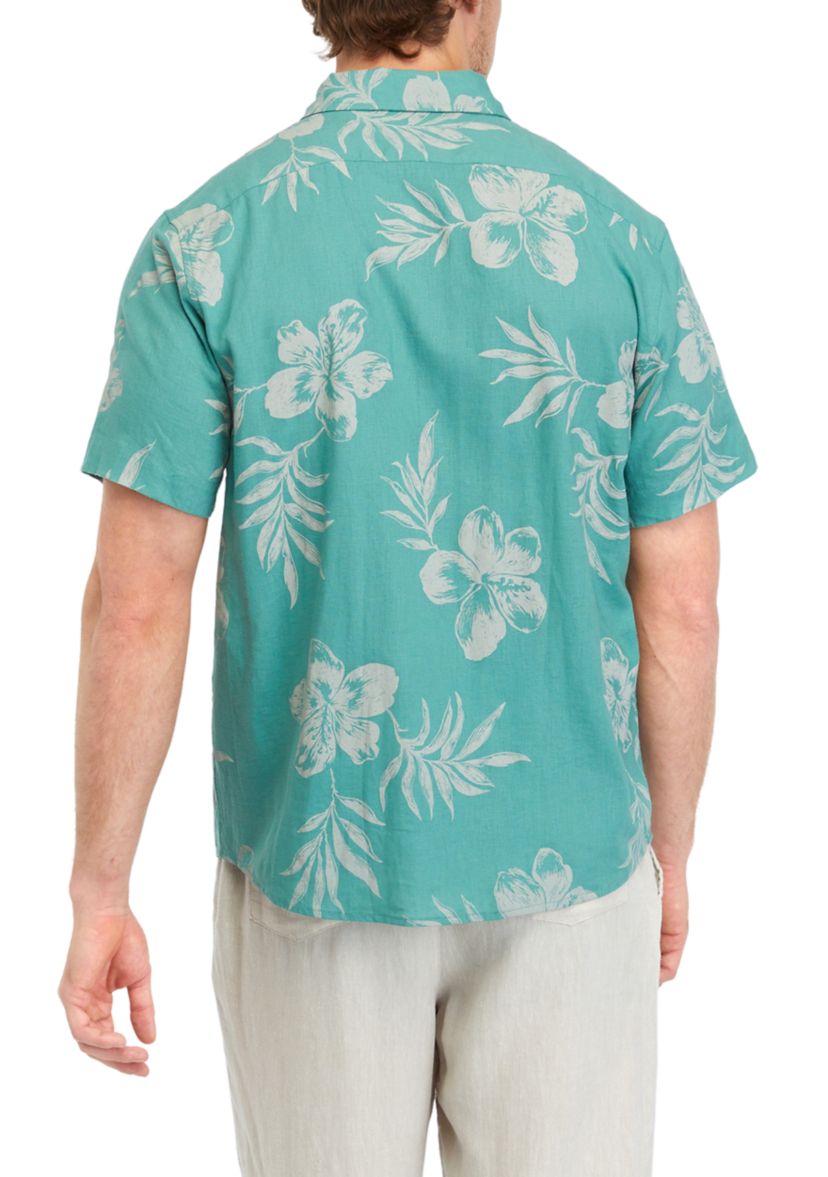 Mens Short Sleeve Printed Woven Shirt