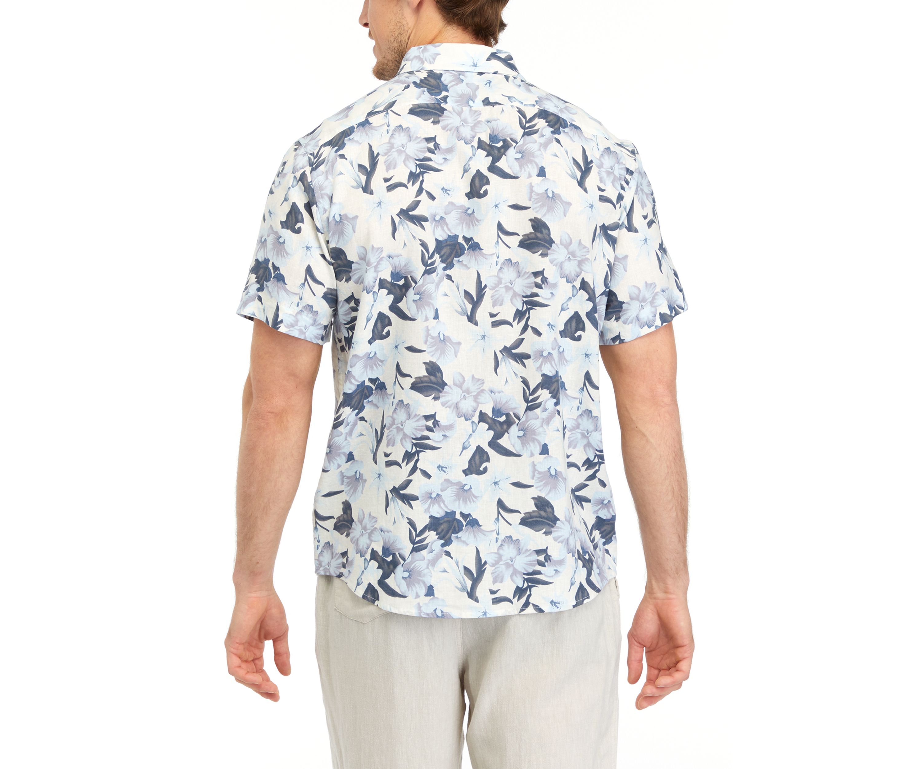 Mens Short Sleeve Printed Woven Shirt