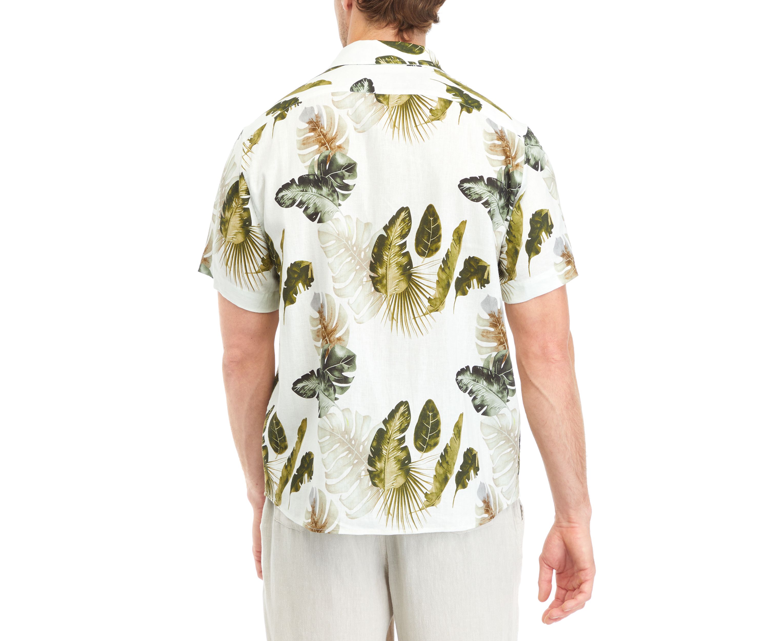 Mens Short Sleeve Printed Woven Shirt