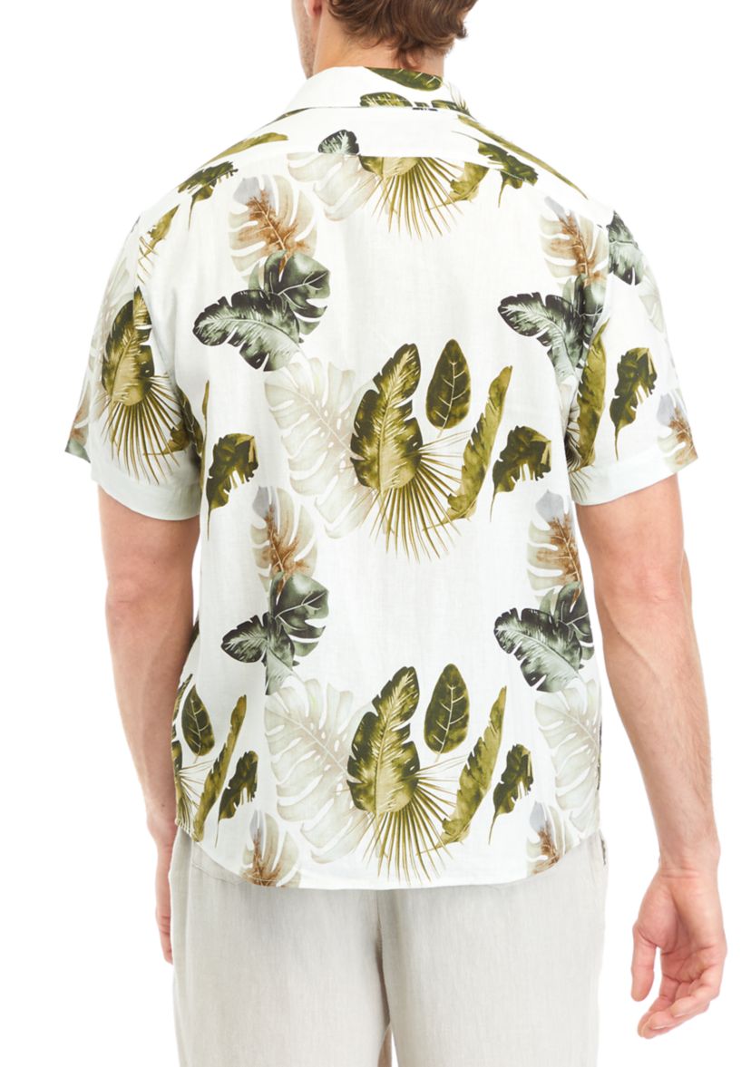 Mens Short Sleeve Printed Woven Shirt