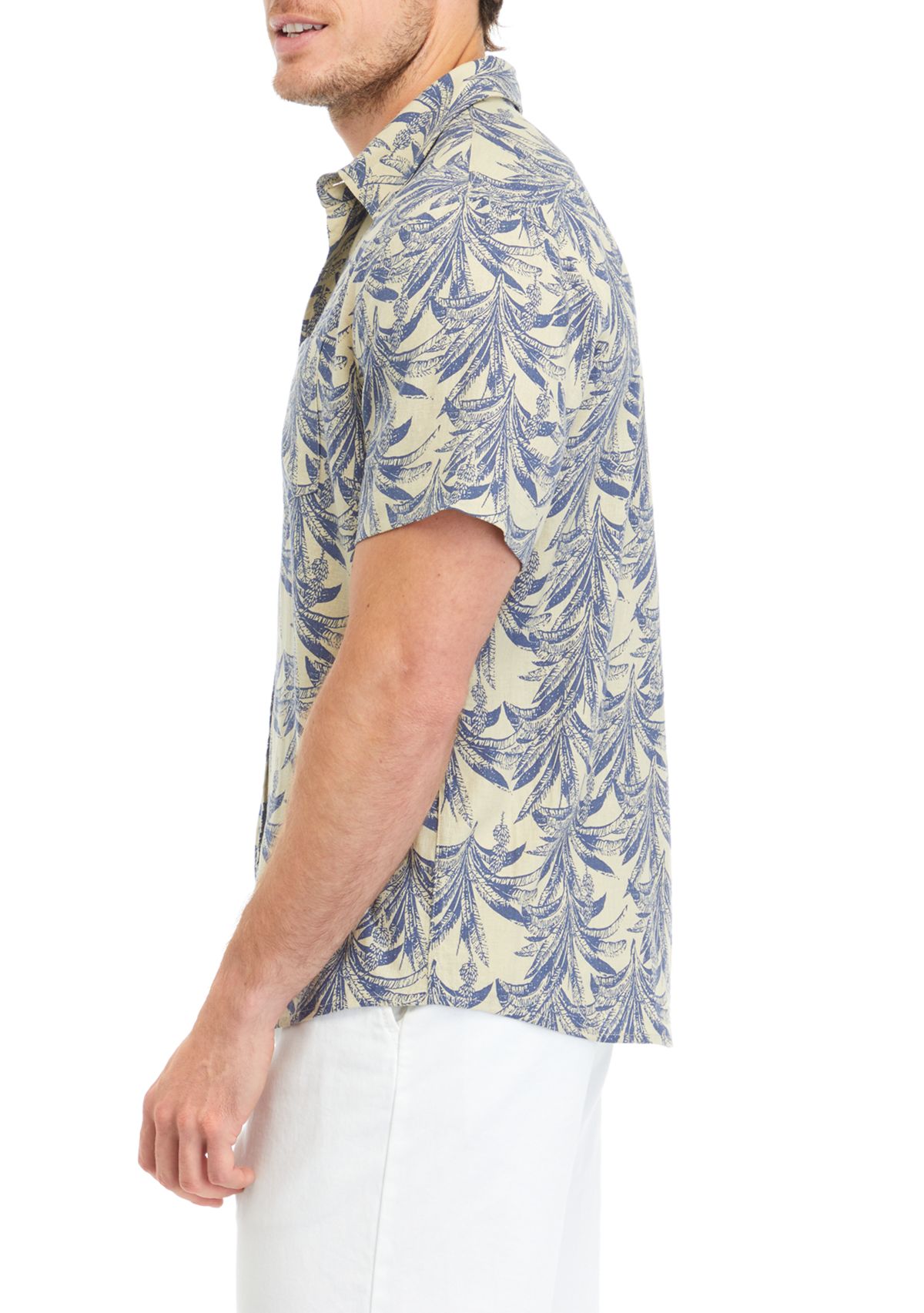 Mens Short Sleeve Printed Woven Shirt