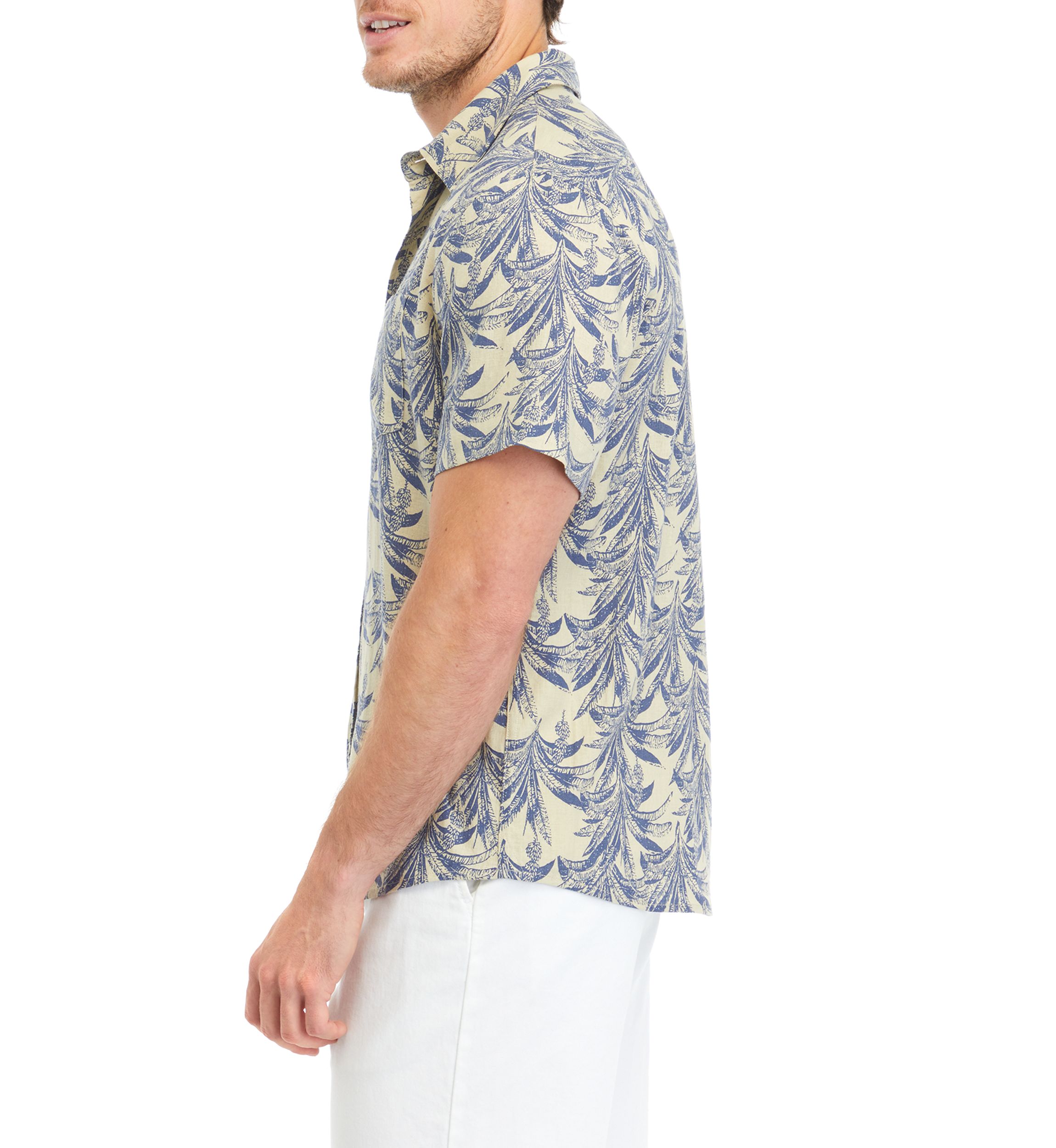 Mens Short Sleeve Printed Woven Shirt