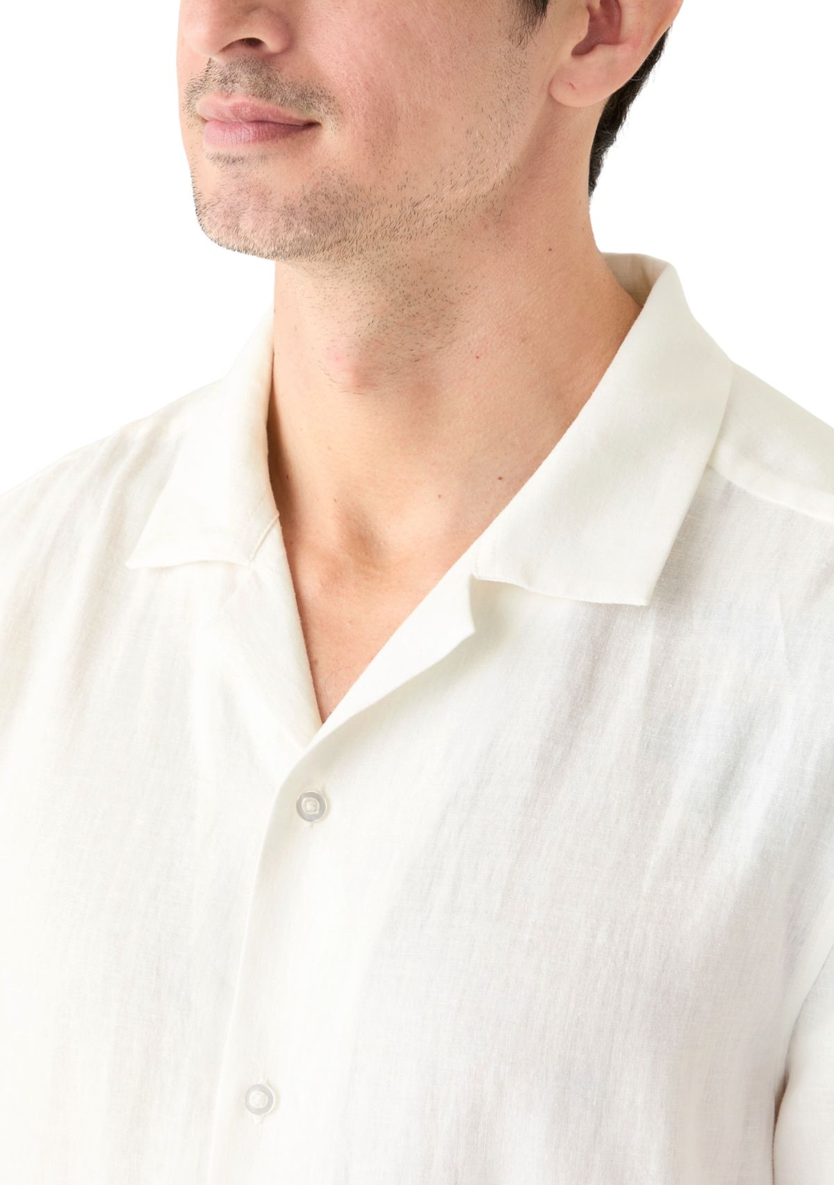 Mens Solid Linen Camp Shirt