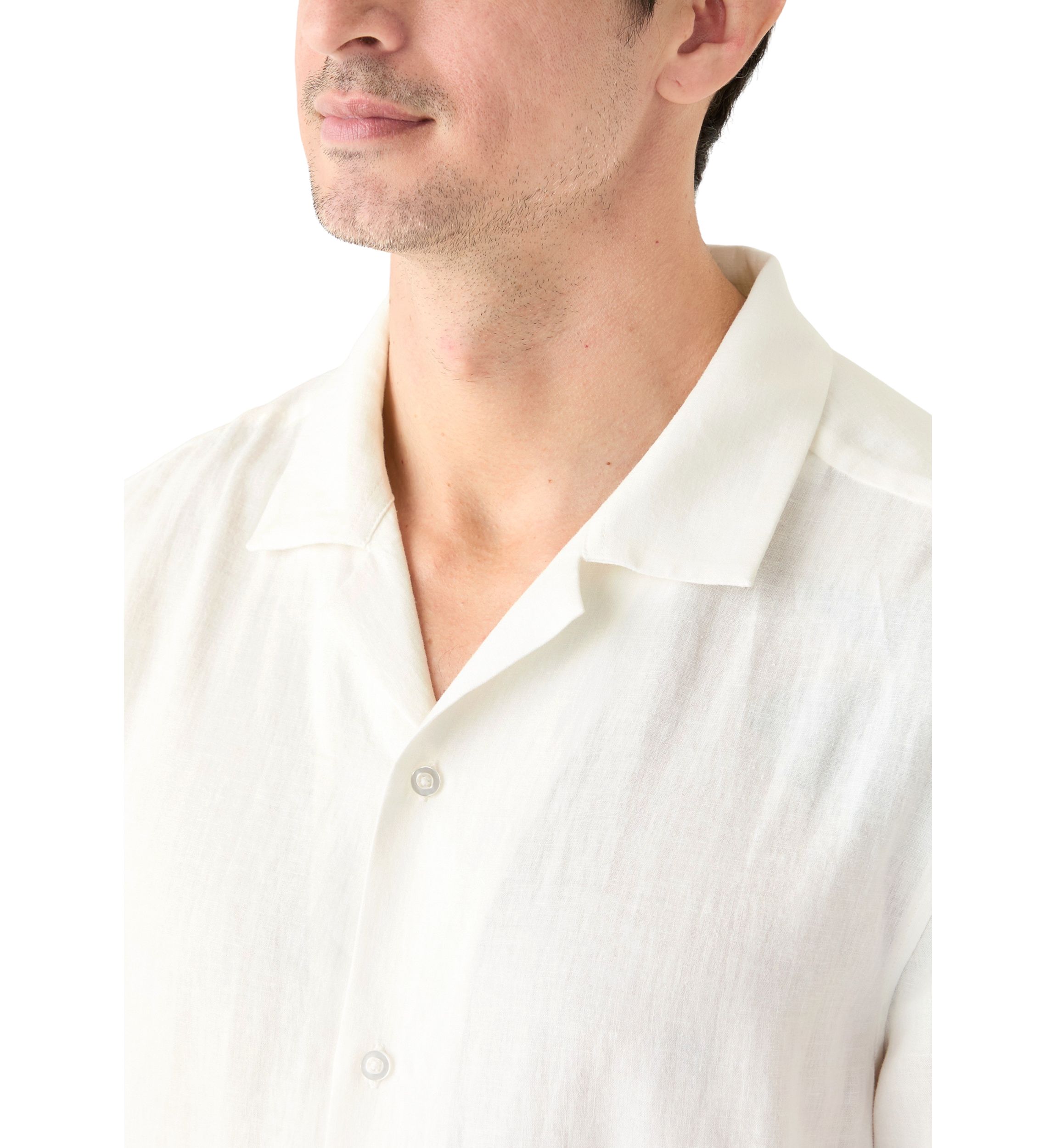 Mens Solid Linen Camp Shirt