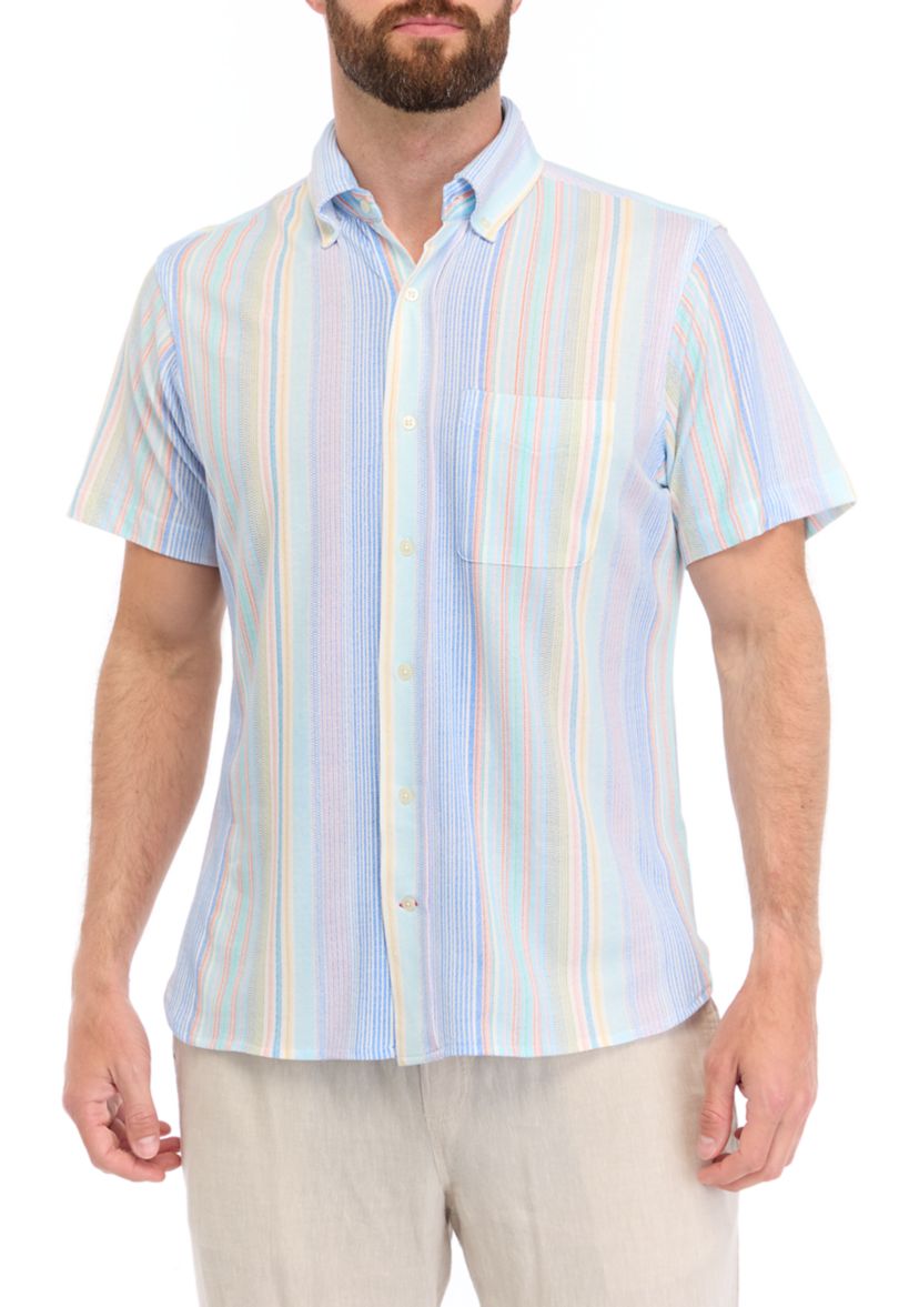 Mens Stripe Shirt with Front Patch