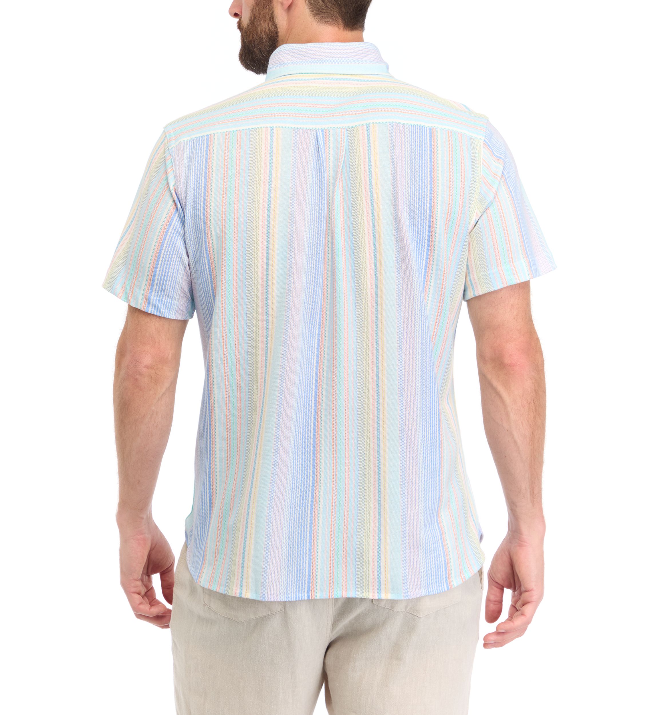 Mens Stripe Shirt with Front Patch