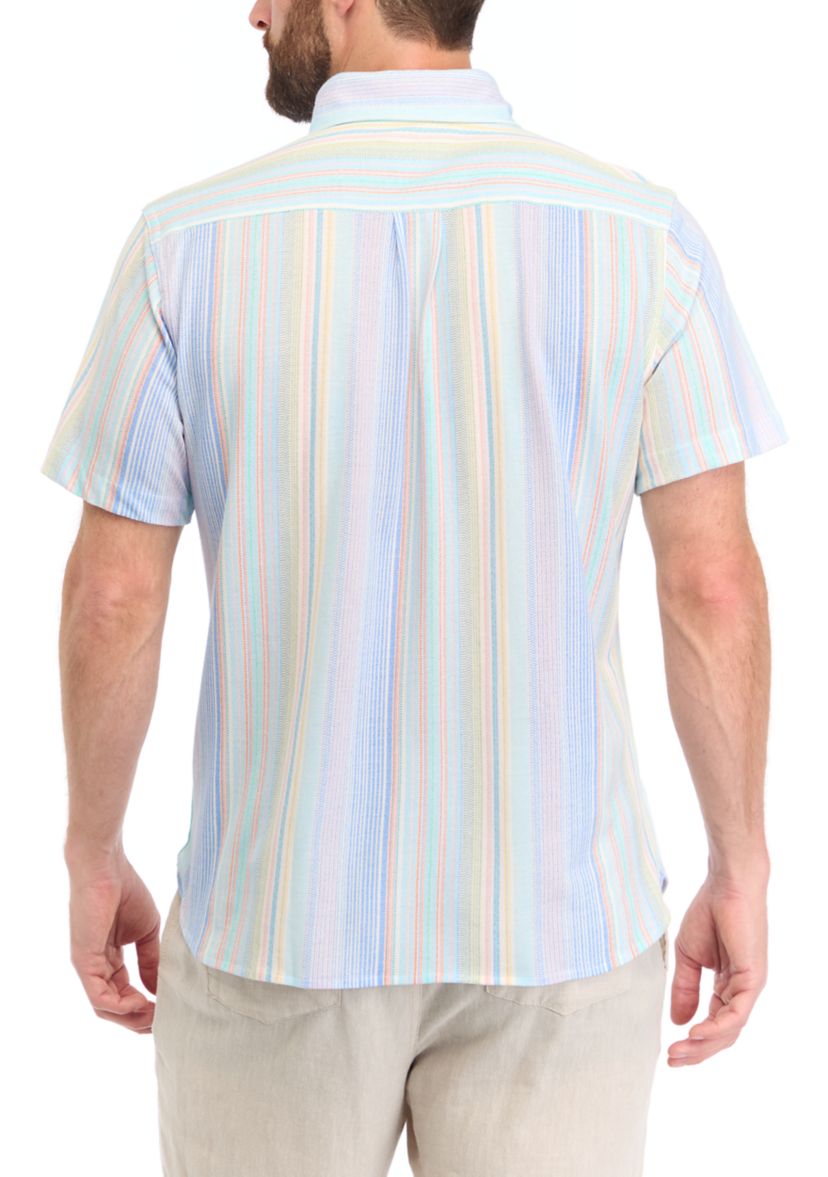 Mens Stripe Shirt with Front Patch