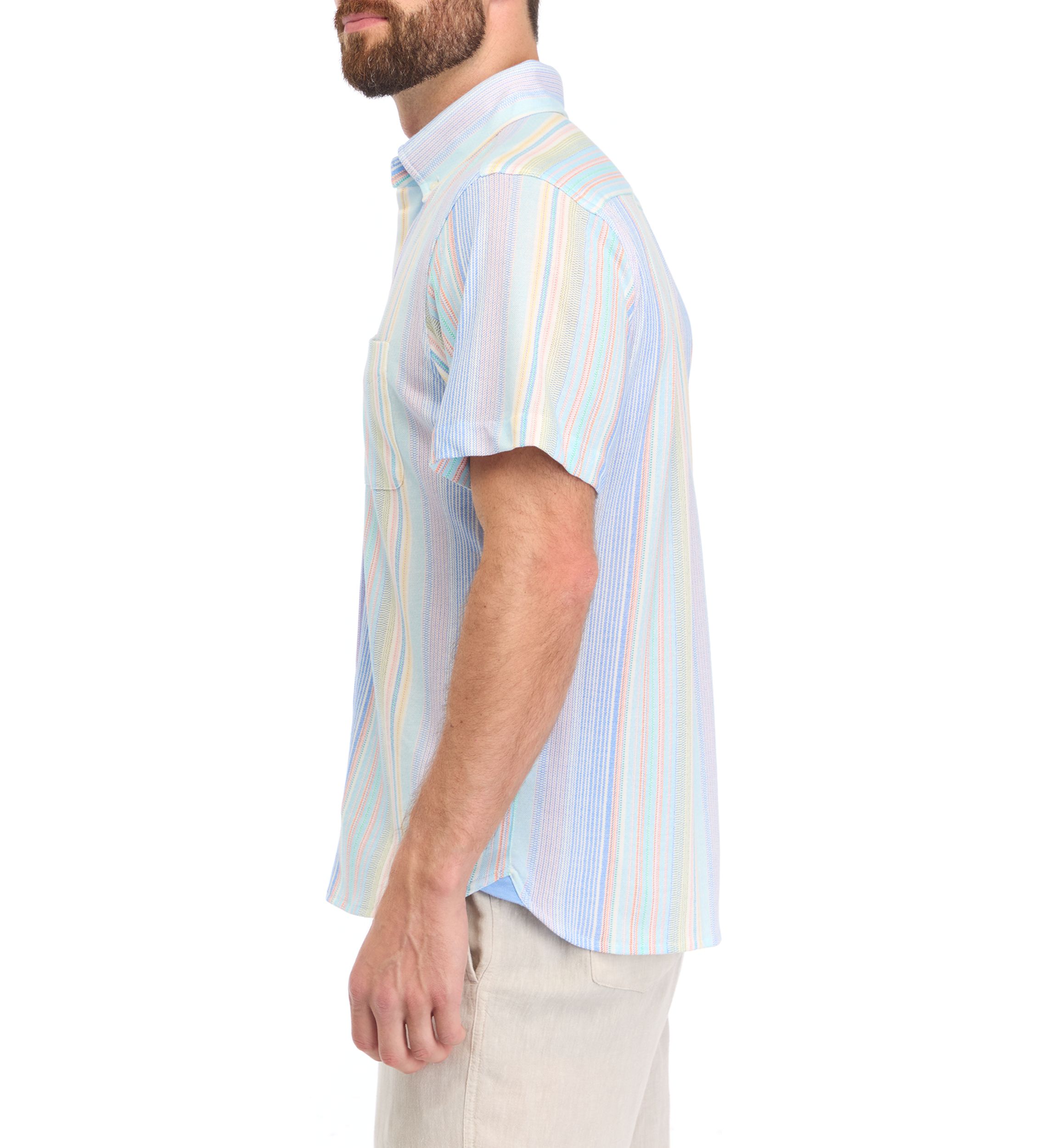 Mens Stripe Shirt with Front Patch