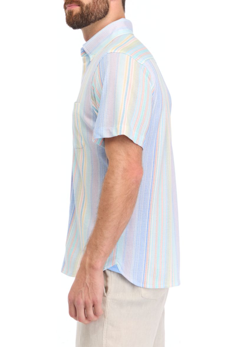 Mens Stripe Shirt with Front Patch