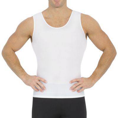 Insta Slim Men's Power Mesh Muscle Tank Top, White, 3XL