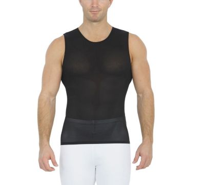 Insta Slim Men's Power Mesh Sleeveless Crewneck, Black, 3XL