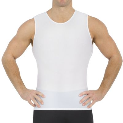 Insta Slim Men's Power Mesh Sleeveless Crewneck, White, 3XL