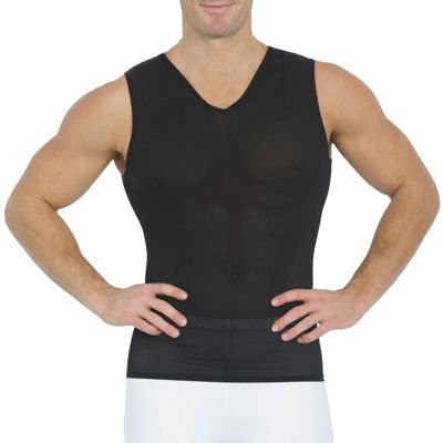Insta Slim Men's Power Mesh Sleeveless V-Neck, Black, 3XL