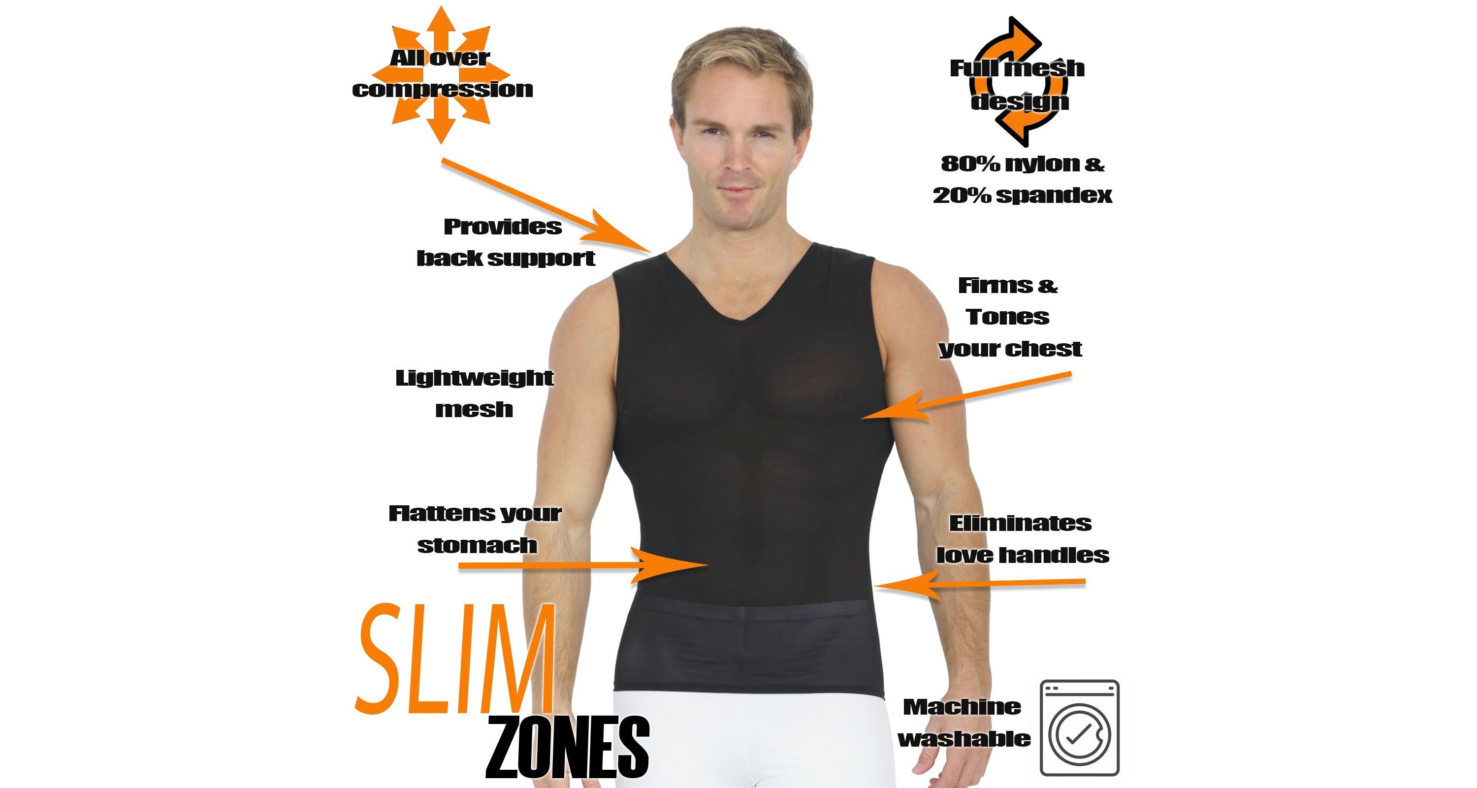 Power Mesh Sleeveless V-Neck