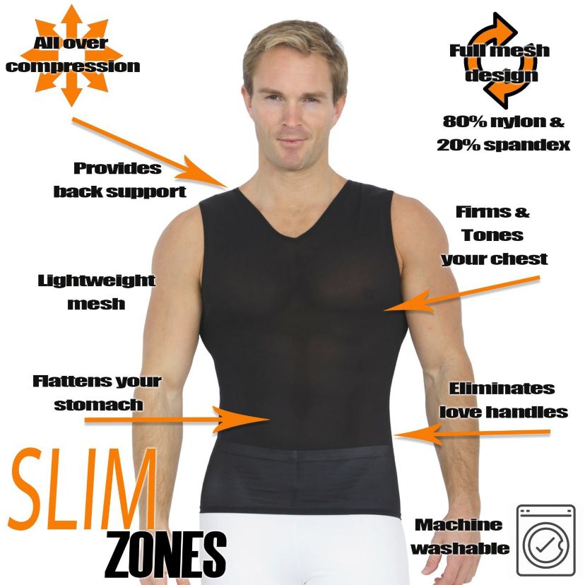 Power Mesh Sleeveless V-Neck