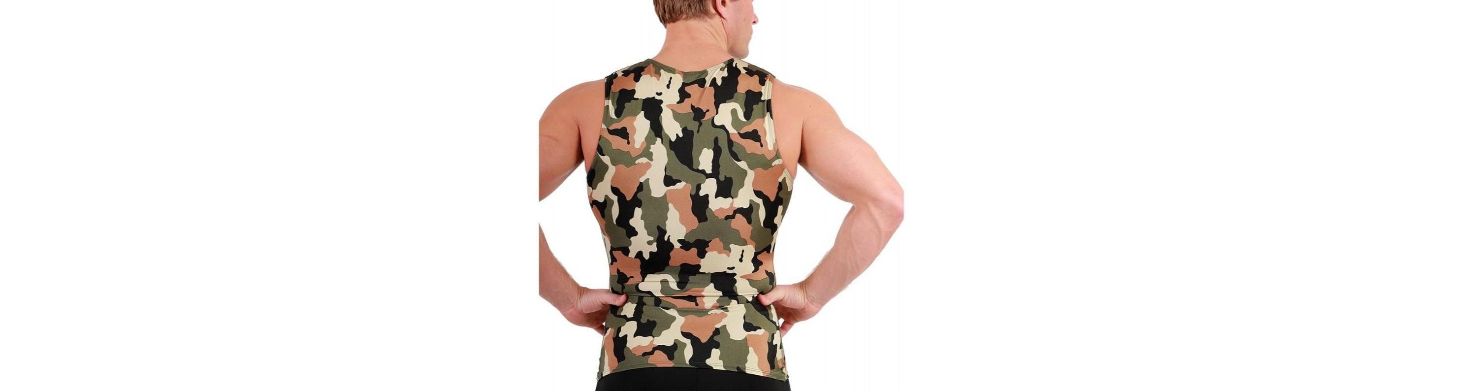 Men Camo Print Sleeveless Crewneck