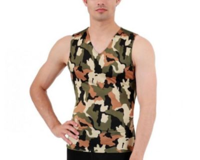 Men Camo Print Sleeveless V Neck