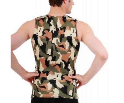 Men Camo Print Sleeveless V Neck