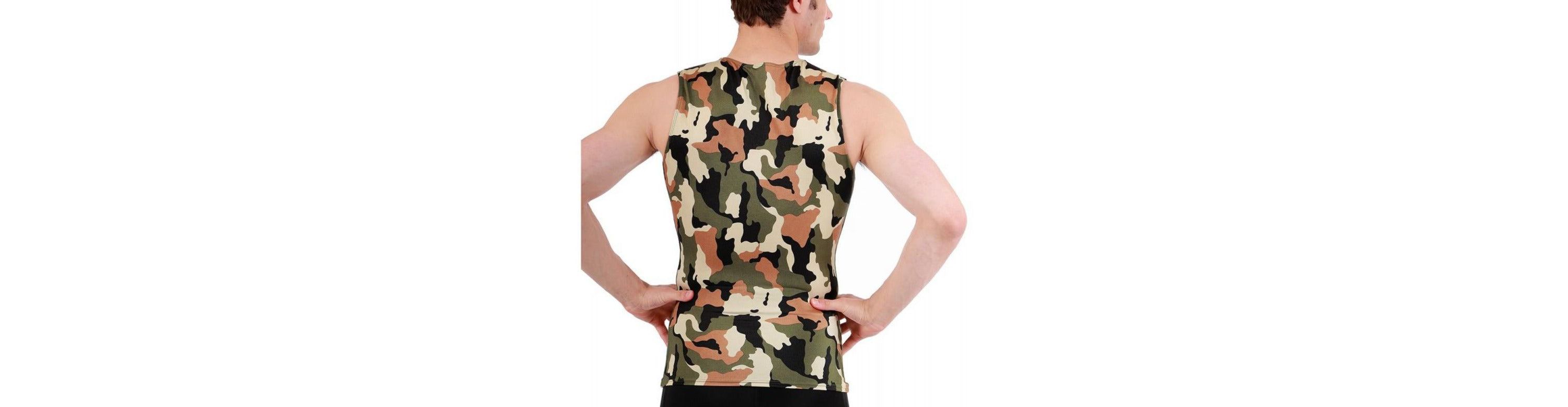 Men Camo Print Sleeveless V Neck