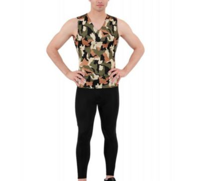 Men Camo Print Sleeveless V Neck