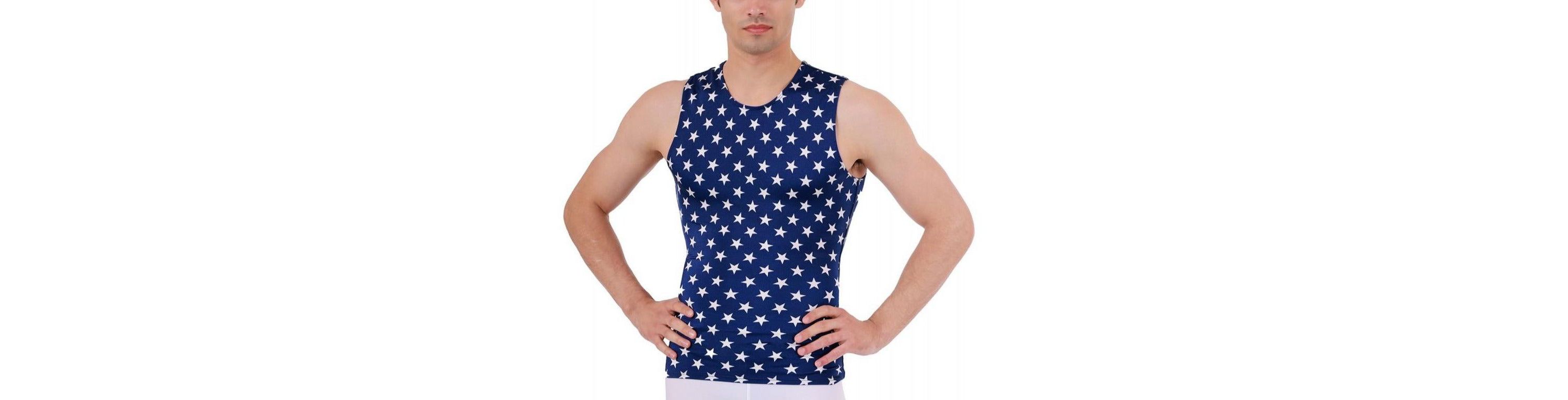 Men Stars Print Sleeveless Crewneck