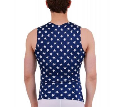 Men Stars Print Sleeveless Crewneck