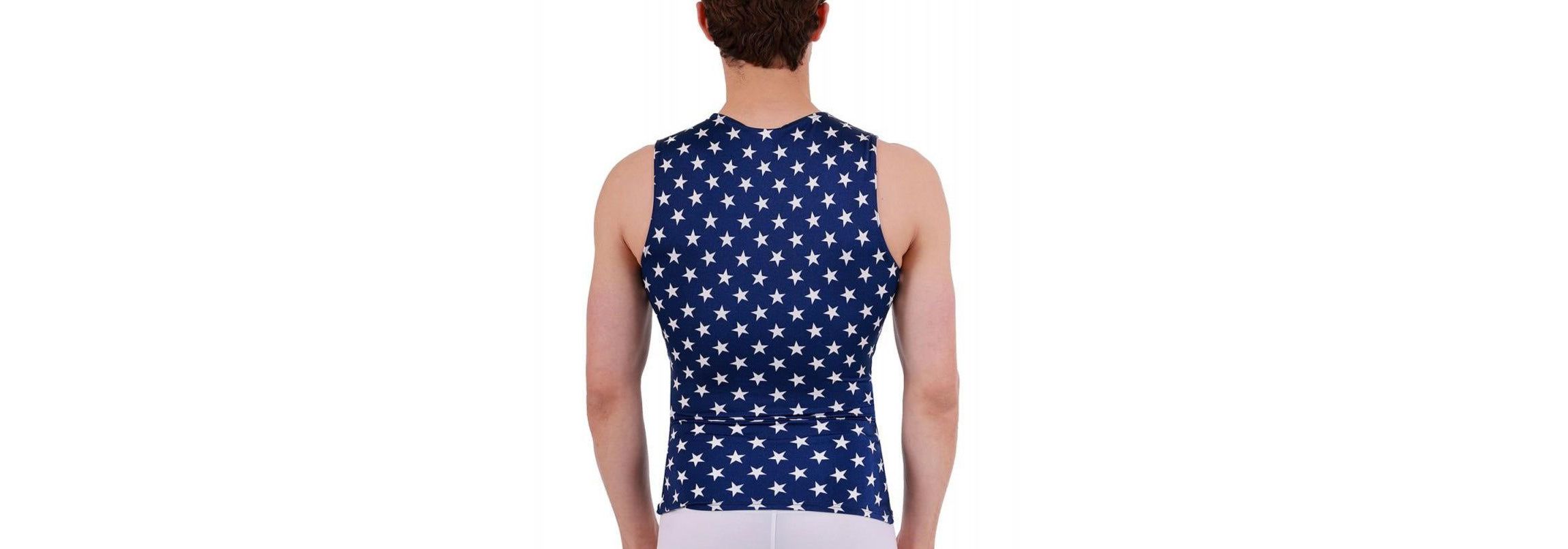Men Stars Print Sleeveless Crewneck