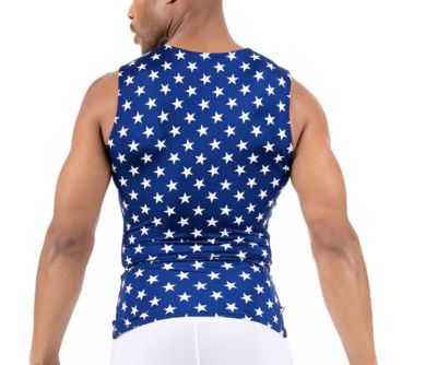 Men Stars Print Sleeveess V Neck