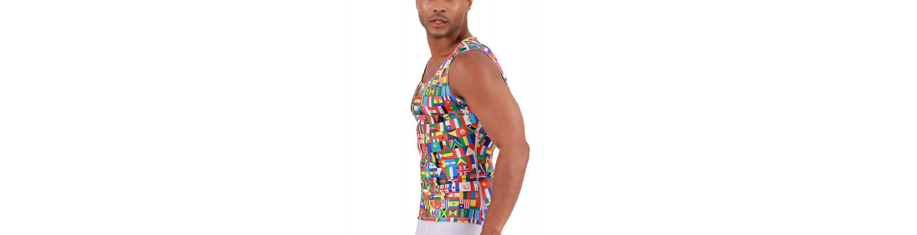 Men International Flags Print Muscle Tank