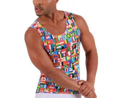 Men International Flags Print Muscle Tank