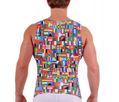 Men International Flags Print Sleeveless V-Neck