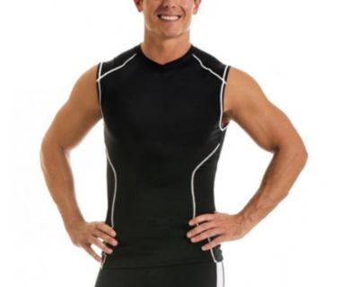Insta Slim Men's Contrast Stitching Sleeveless V-neck