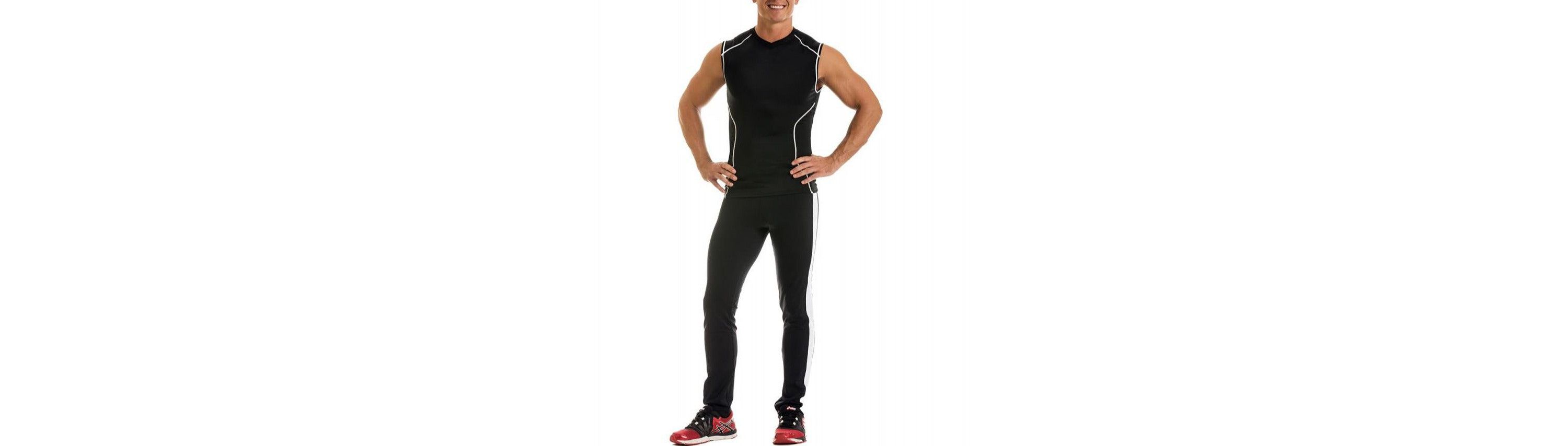 Contrast Stitching Sleeveless V-neck