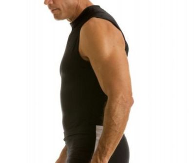 Men Compression Hi Neck Sleeveless Tee