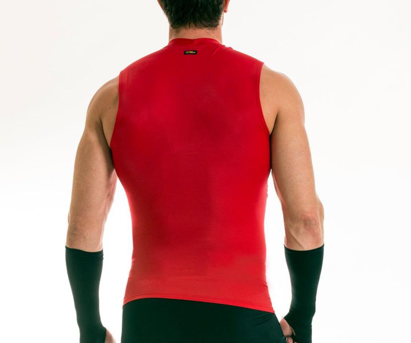Men Compression Hi Neck Sleeveless Tee