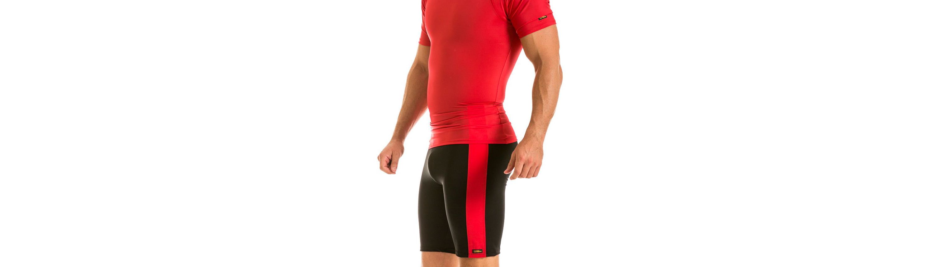 Men Compression Color Block Shorts