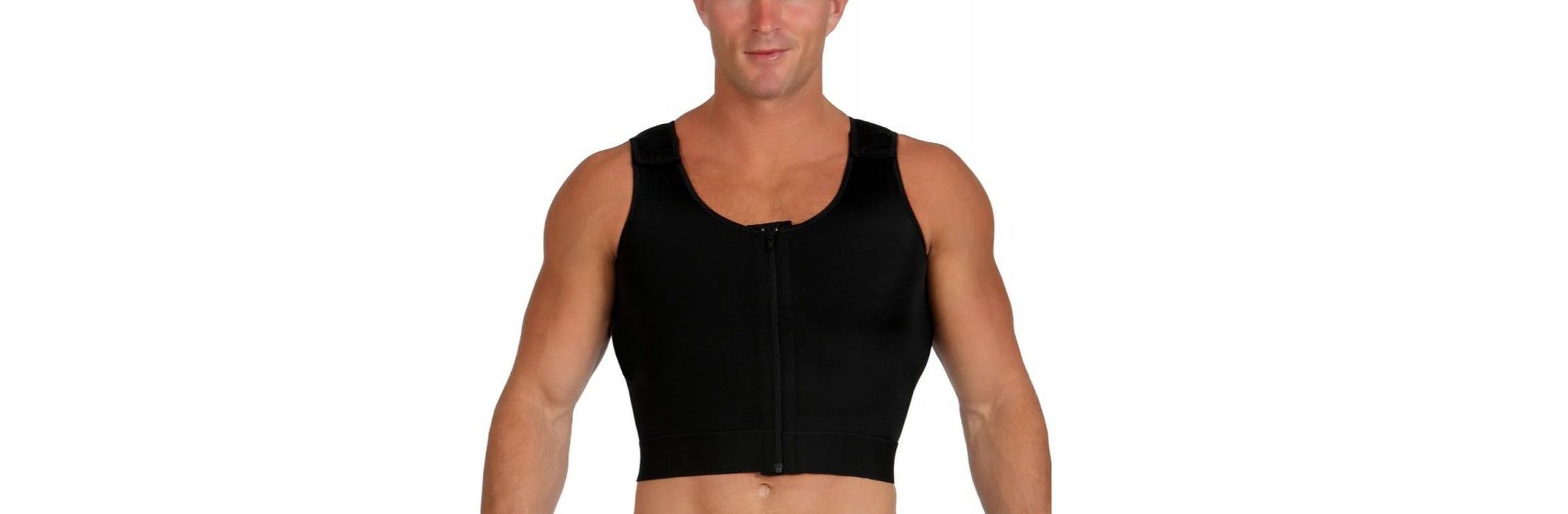 Men Compression Front Zip Cropped Vest
