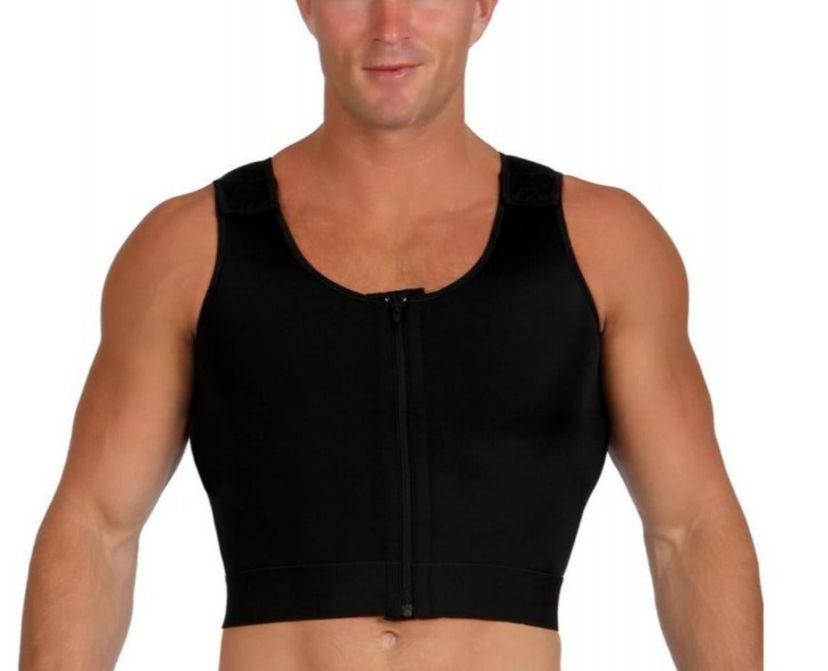 Men Compression Front Zip Cropped Vest