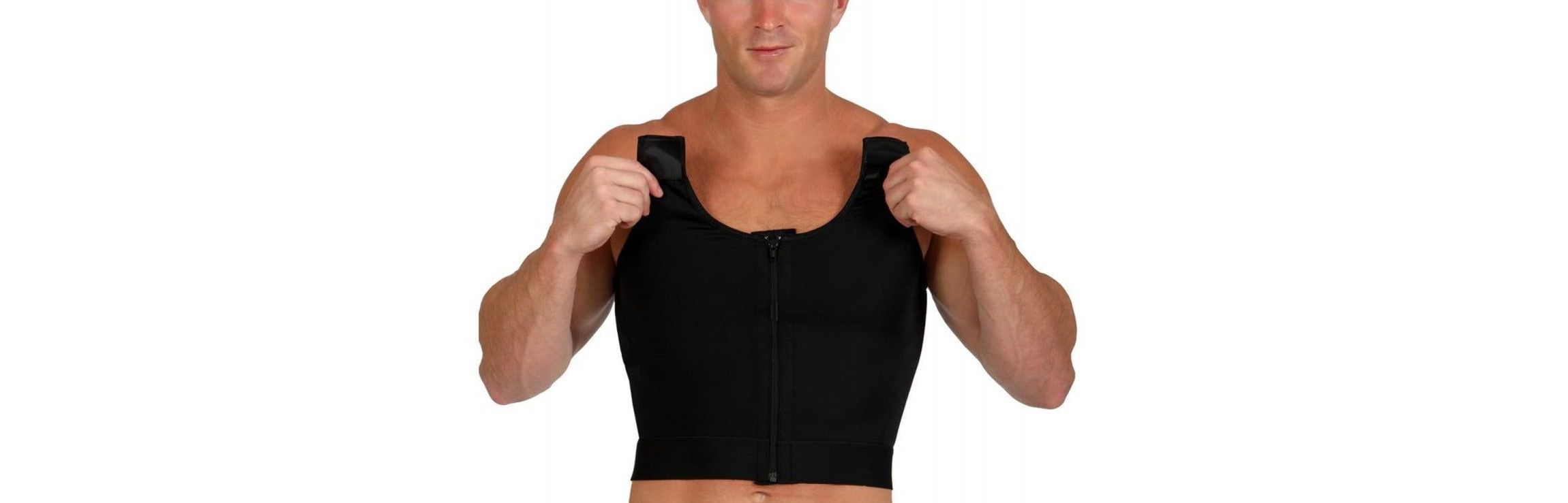 Men Compression Front Zip Cropped Vest